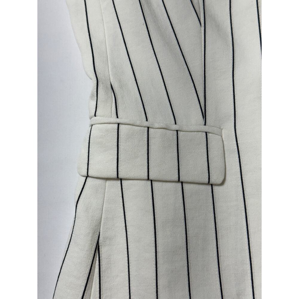 DKNY Womens White Pinstripe Single Button Blazer Jacket Sz 4 - Picture 6 of 11